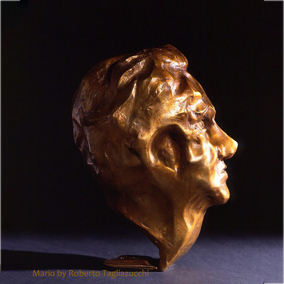 MARIO(portrait)- bronze sculpture by Roberto Tagliazucchi