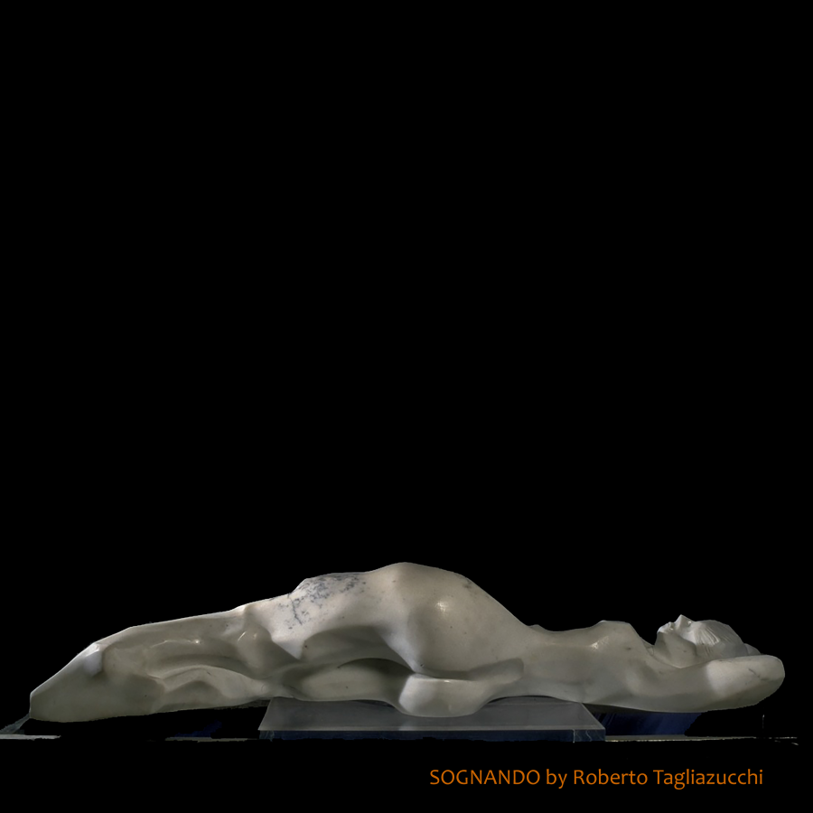 DREAMING - statuary marble sculpture by Roberto Tagliazucchi