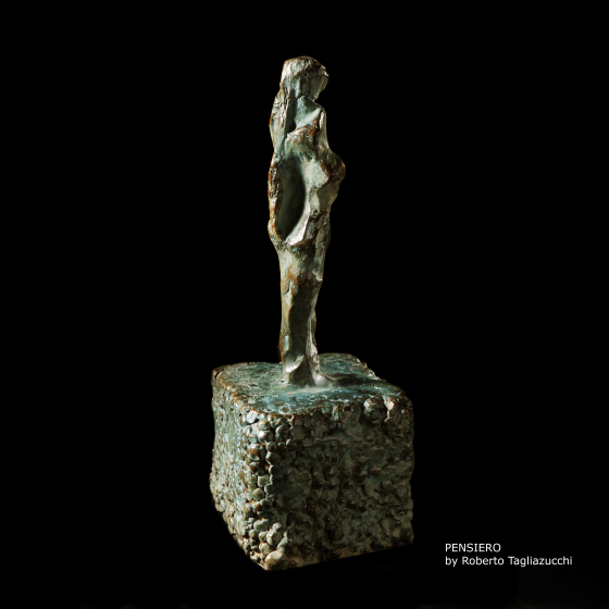 PENSÉE- sculpture en bronze de Roberto Tagliazucchi