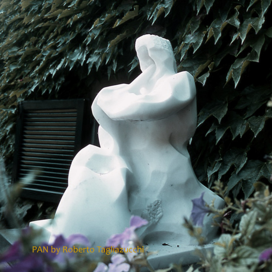 PAN - statuary marble sculpture by Roberto Tagliazucchi