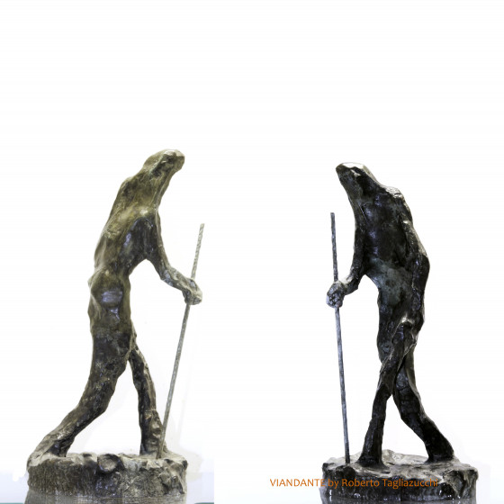 VIANDANTE - scultura bronzo di Roberto Tagliazucchi