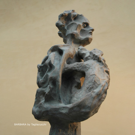 BARBARA e Fufi (portrait)- bronze sculpture by Roberto Tagliazucchi