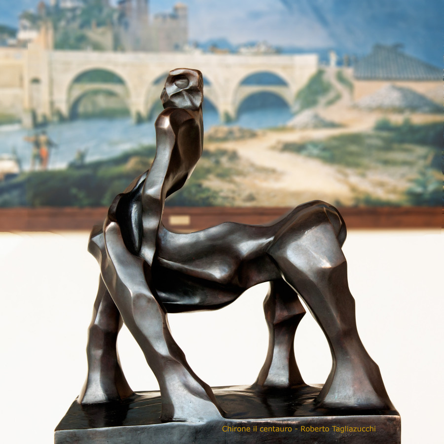 CHIRONE II le centaure- sculpture en bronze de Roberto Tagliazucchi