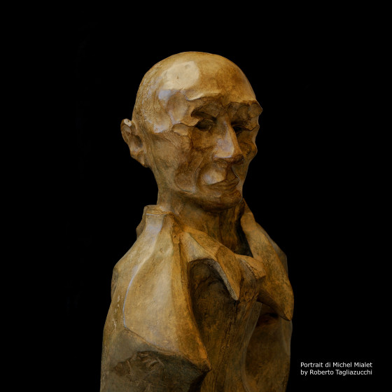 MICHEL MIALET (ritratto) - scultura in bronzo di Roberto Tagliazucchi