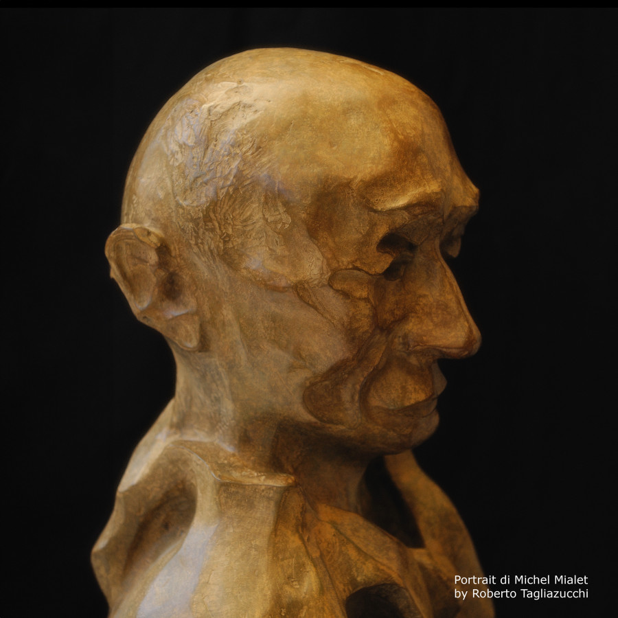 MICHEL MIALET(portrait) - sculpture en bronze de Roberto Tagliazucchi