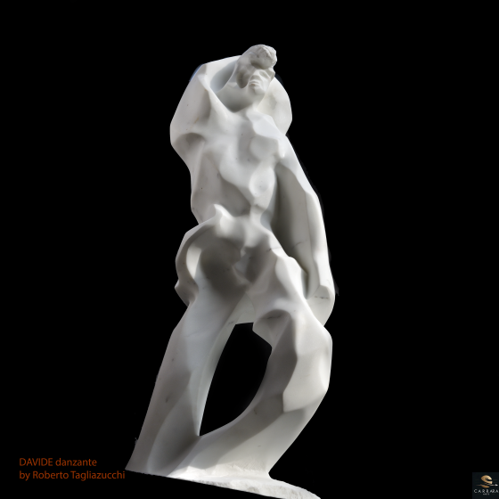 DAVIDE danzante - marble sculpture by Roberto Tagliazucchi