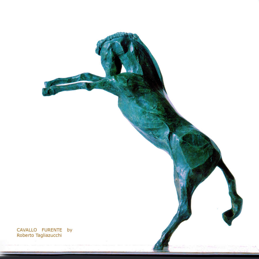 Raging HORSE - bronze sculpture by Roberto Tagliazucchi