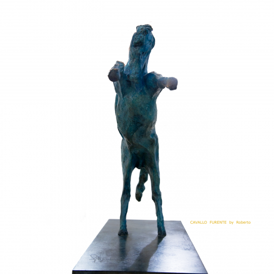 CAVALLO furente - scultura bronzo di Roberto Tagliazucchi