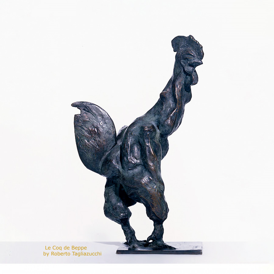 COQ de Beppe - sculpture en bronze de Roberto Tagliazucchi