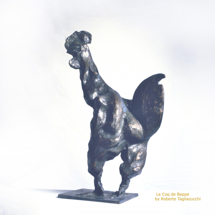 COQ de Beppe - bronze sculpture by Roberto Tagliazucchi