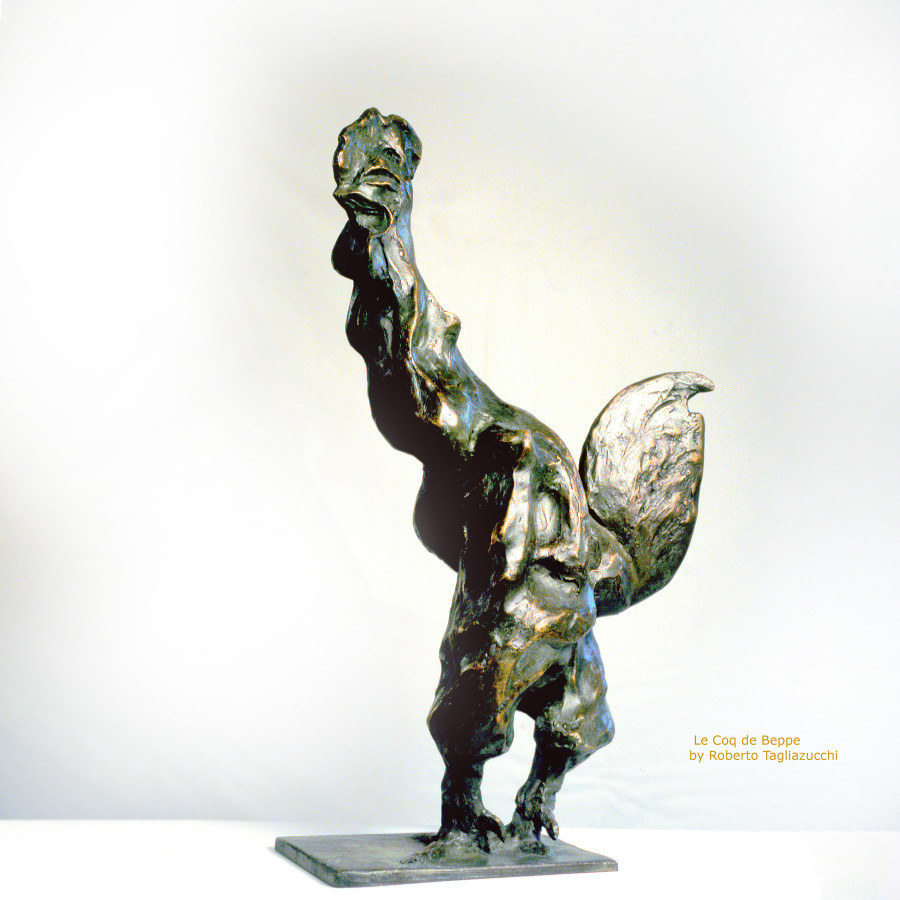 COQ de Beppe - scultura in bronzo di Roberto Tagliazucchi